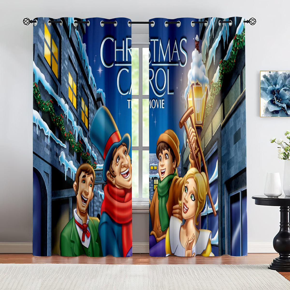 A Christmas Carol Curtains Blackout Window Treatments Drapes Room Decor