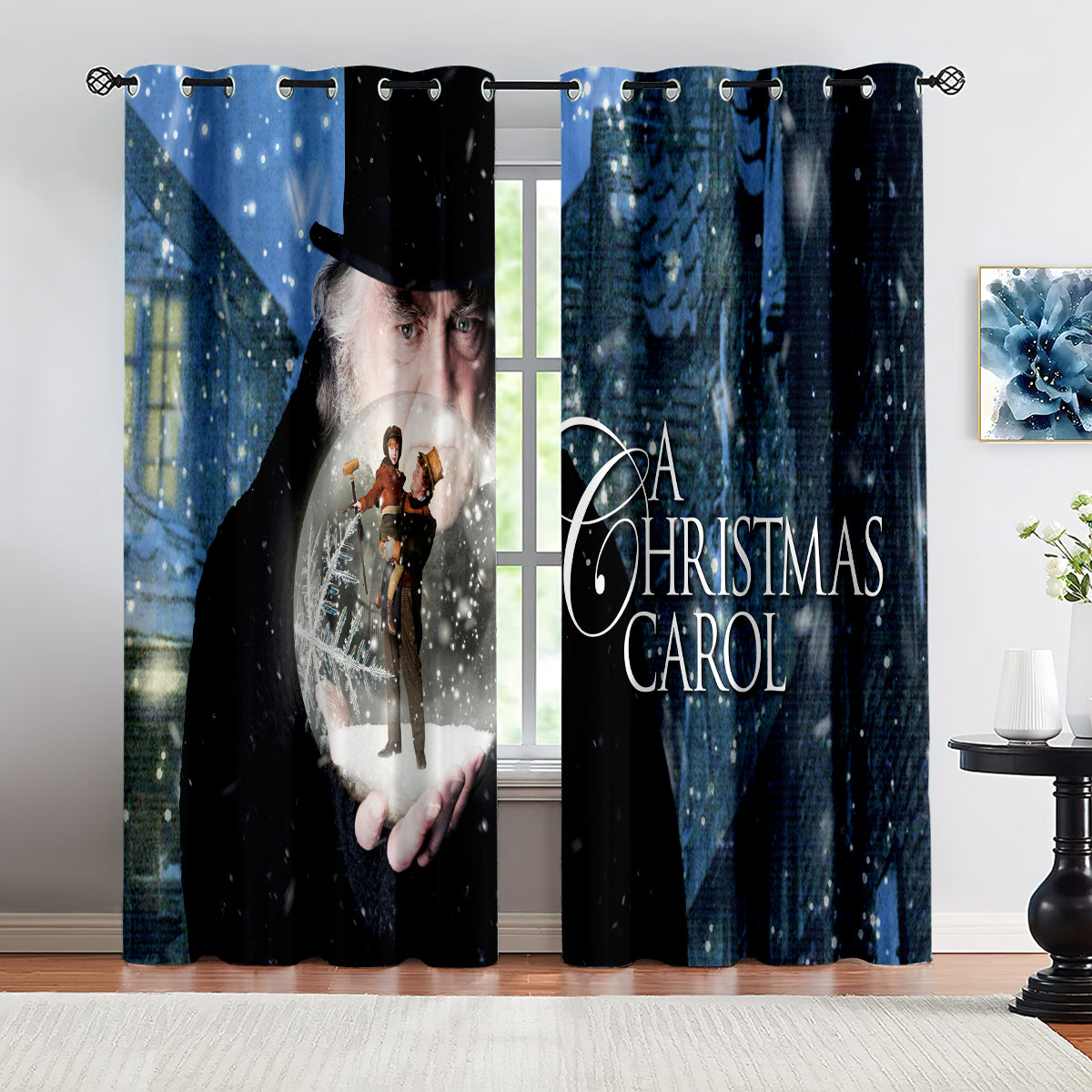 A Christmas Carol Curtains Blackout Window Treatments Drapes Room Decor