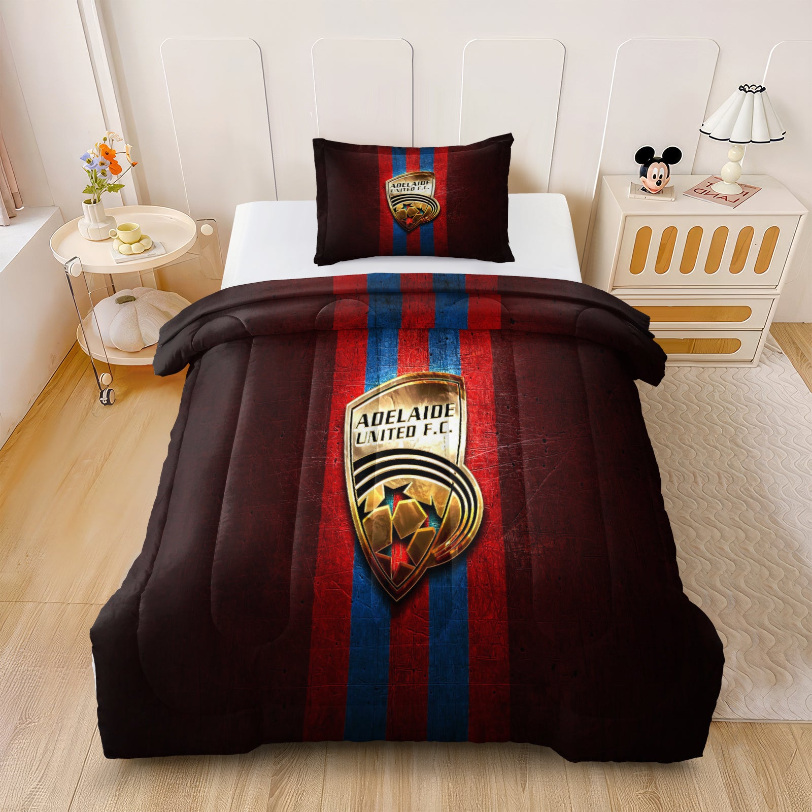 Adelaide United Soccer Comforter Pillowcase Sets Blanket All Season Reversible Quilted Duvet