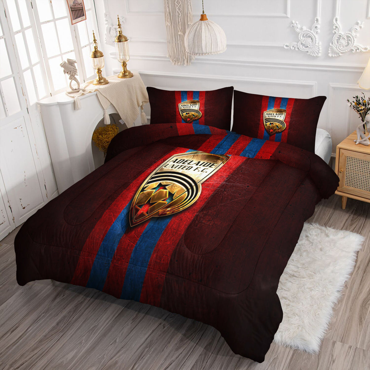 Adelaide United Soccer Comforter Pillowcase Sets Blanket All Season Reversible Quilted Duvet