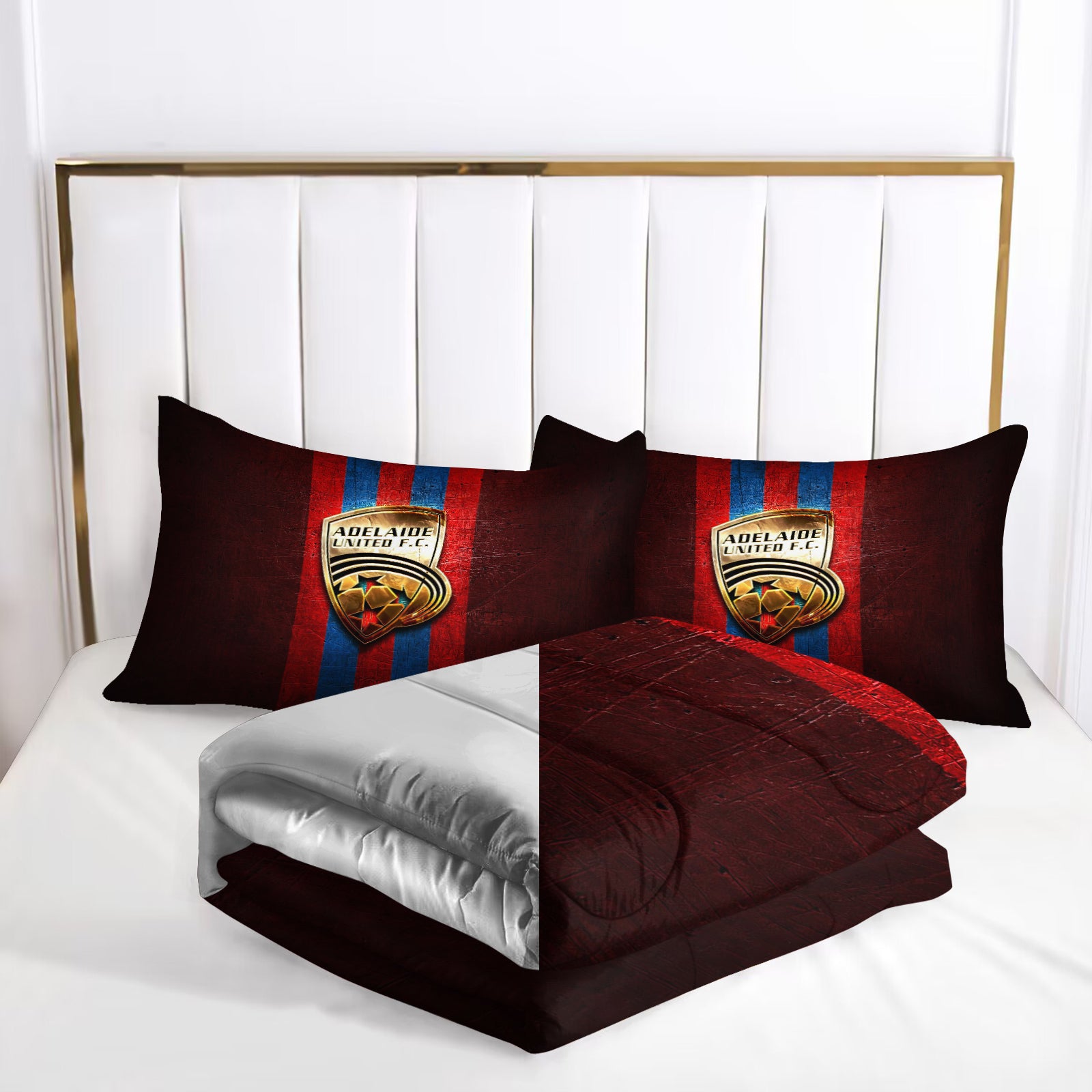 Adelaide United Soccer Comforter Pillowcase Sets Blanket All Season Reversible Quilted Duvet
