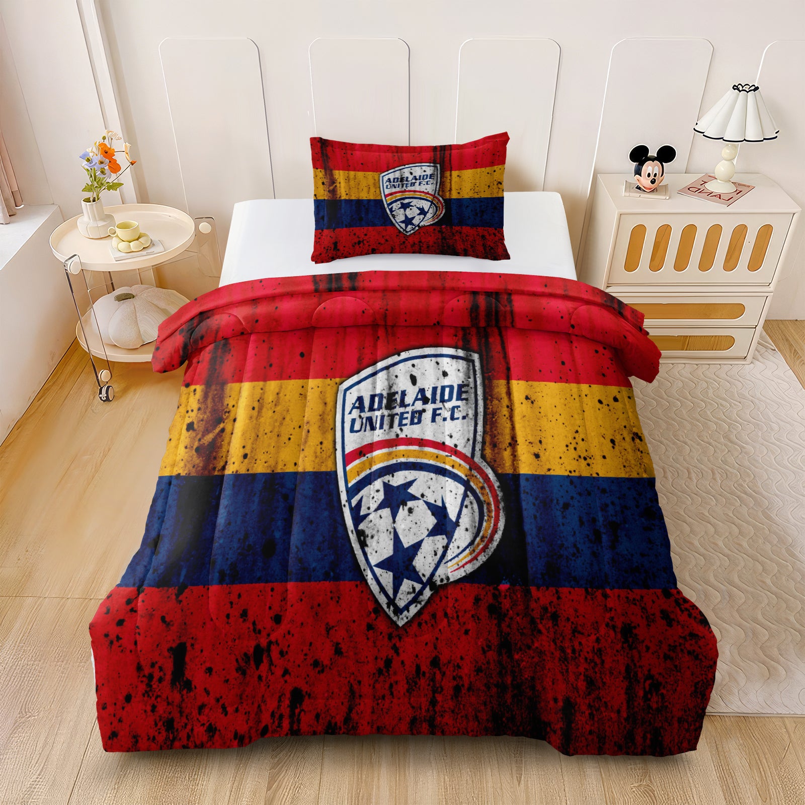 Adelaide United Soccer Comforter Pillowcase Sets Blanket All Season Reversible Quilted Duvet