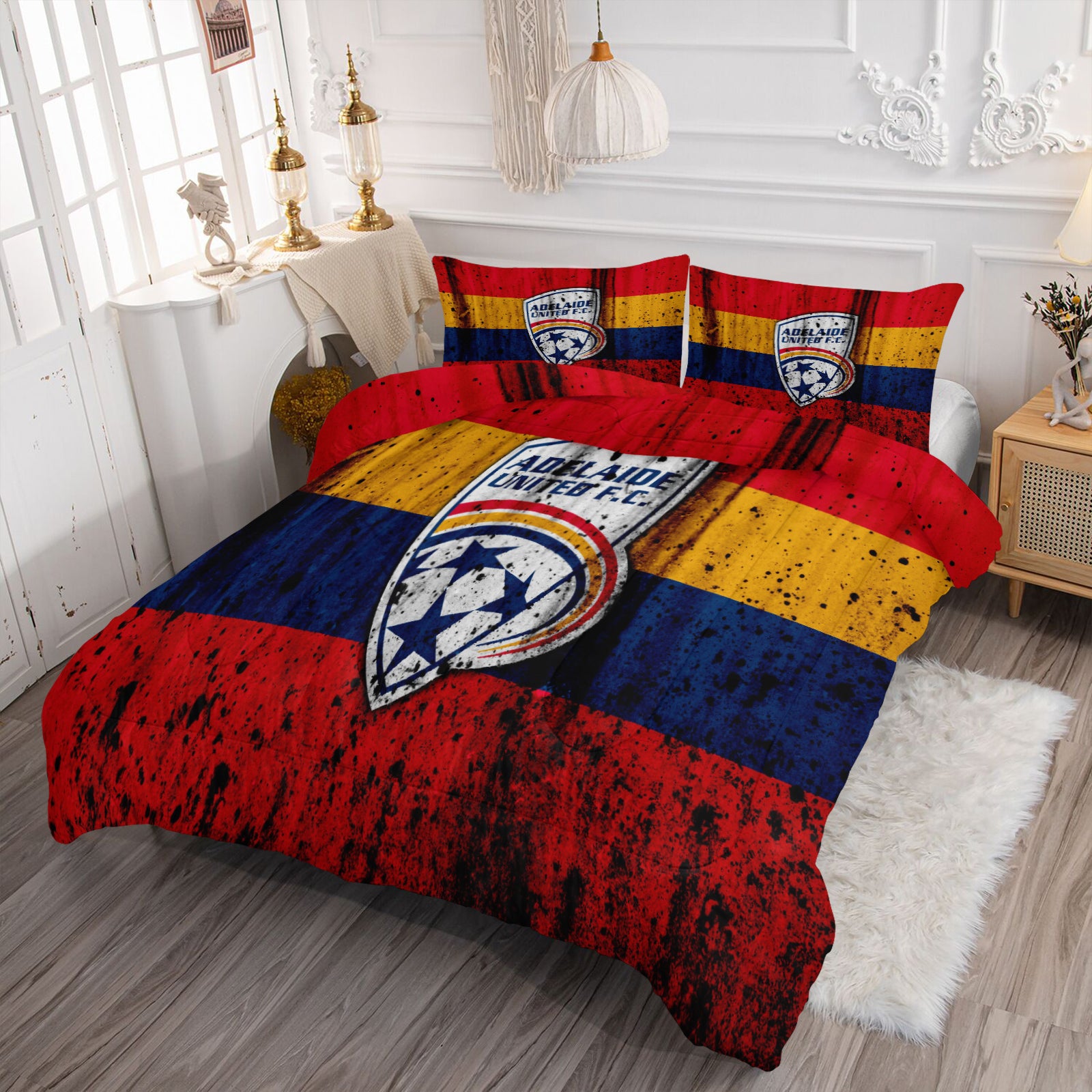 Adelaide United Soccer Comforter Pillowcase Sets Blanket All Season Reversible Quilted Duvet