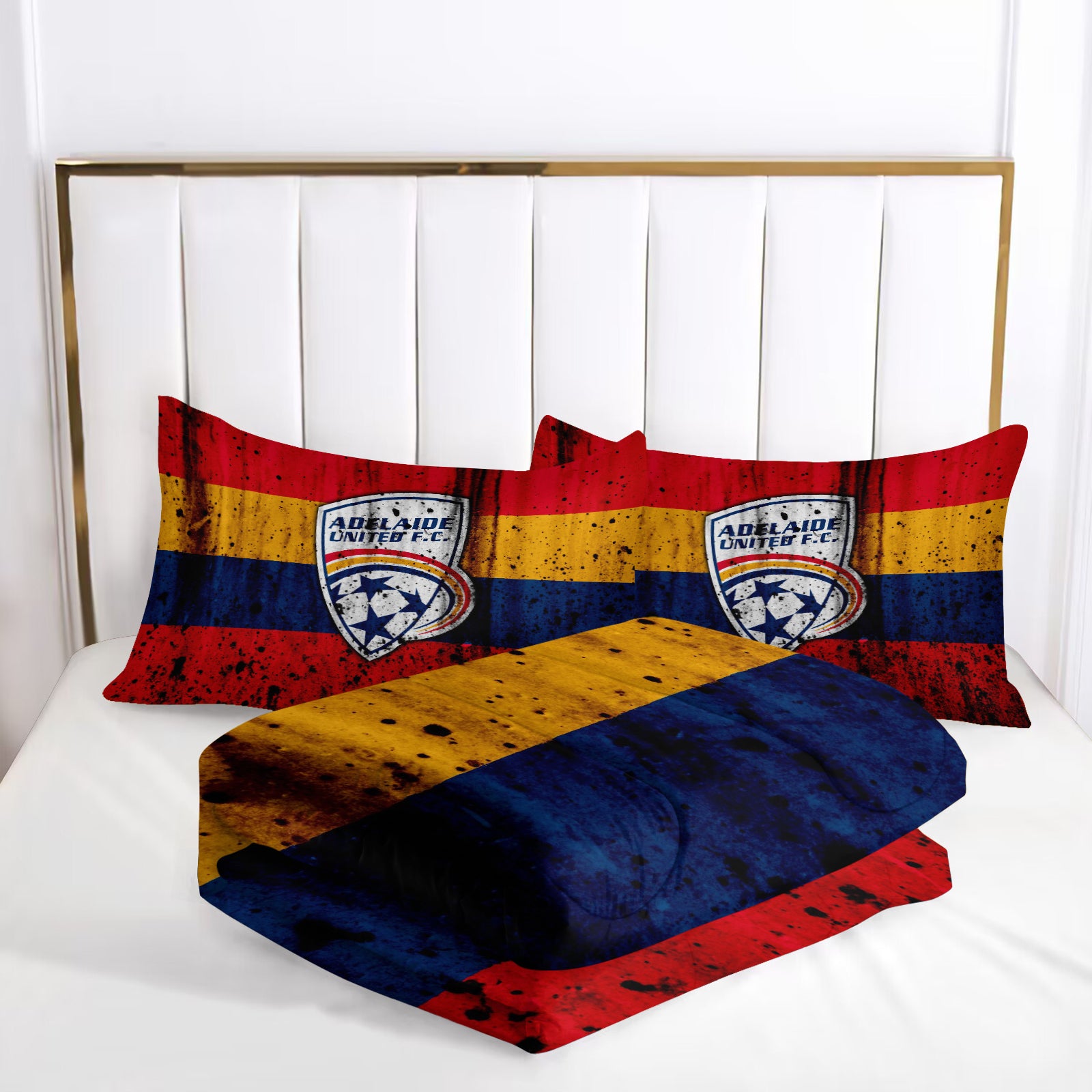 Adelaide United Soccer Comforter Pillowcase Sets Blanket All Season Reversible Quilted Duvet