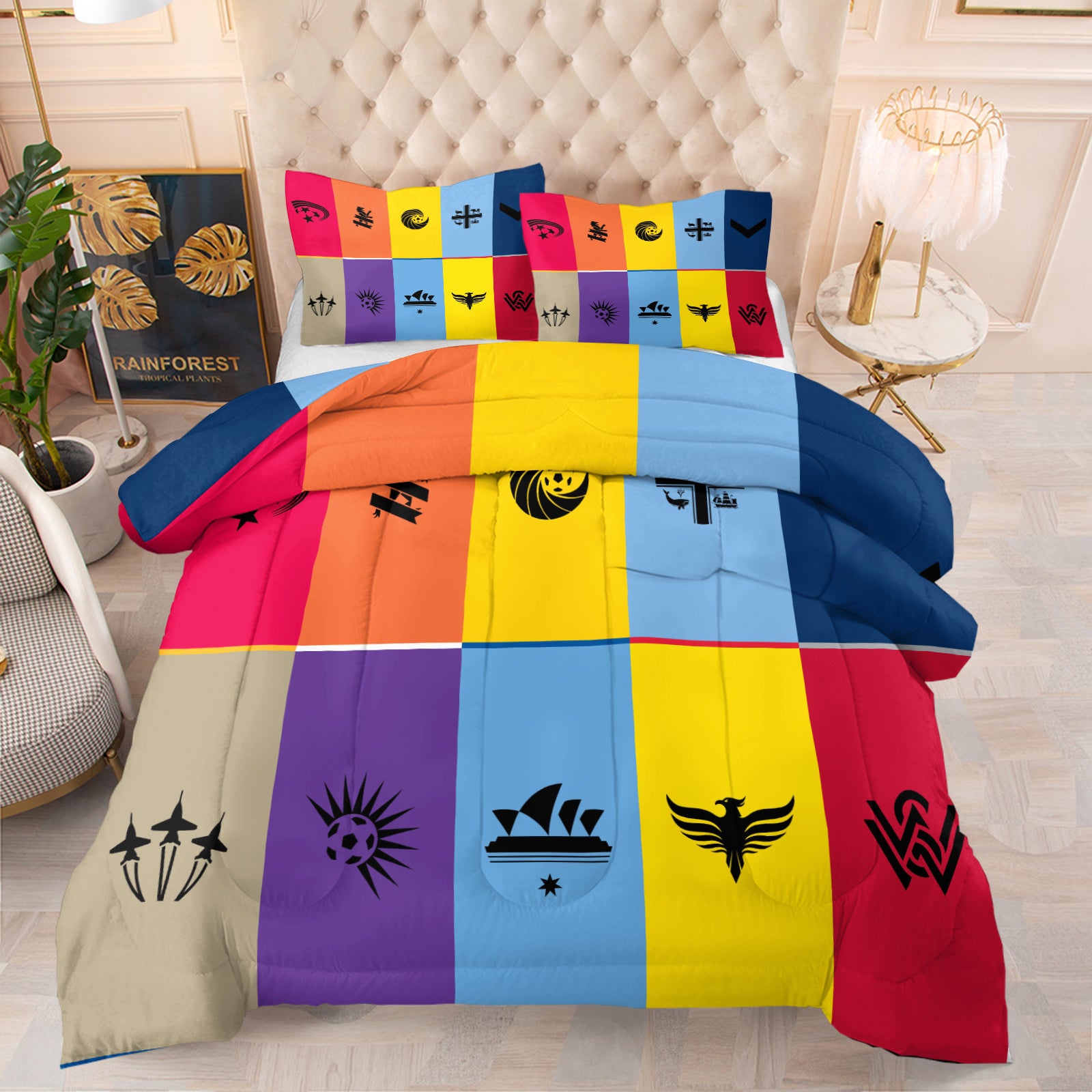 Adelaide United Soccer Comforter Pillowcase Sets Blanket All Season Reversible Quilted Duvet