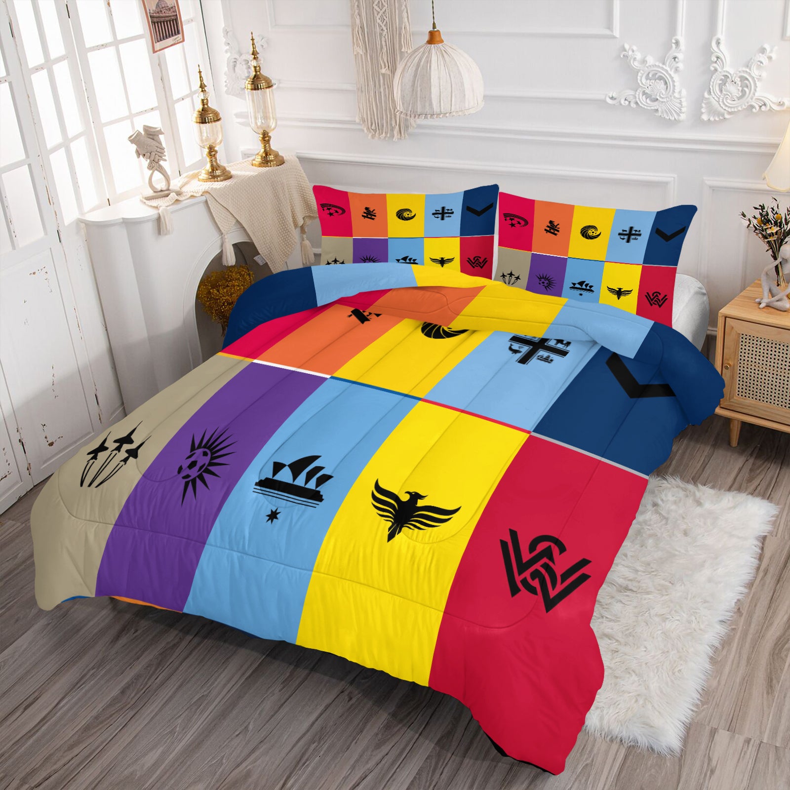 Adelaide United Soccer Comforter Pillowcase Sets Blanket All Season Reversible Quilted Duvet