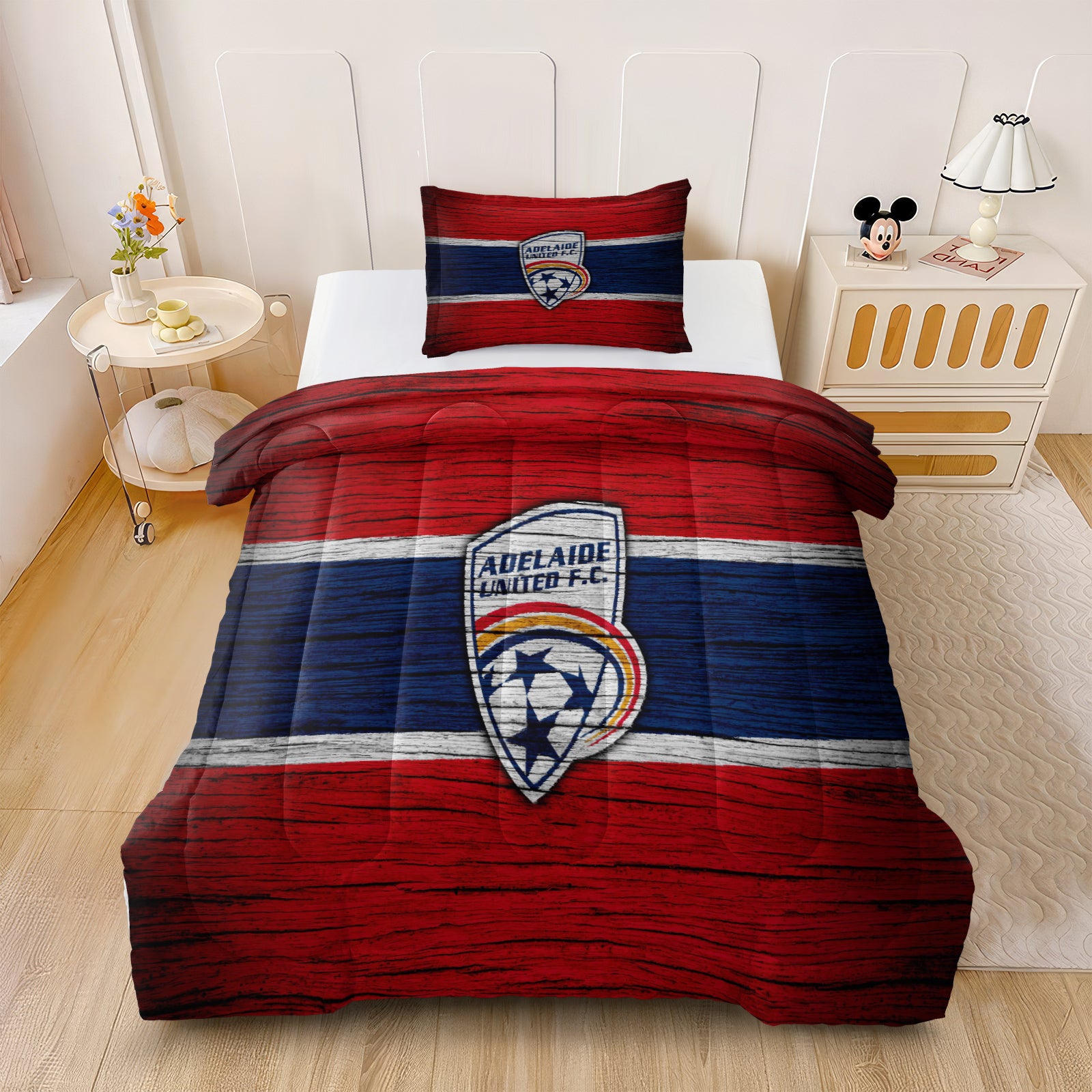 Adelaide United Soccer Comforter Pillowcase Sets Blanket All Season Reversible Quilted Duvet