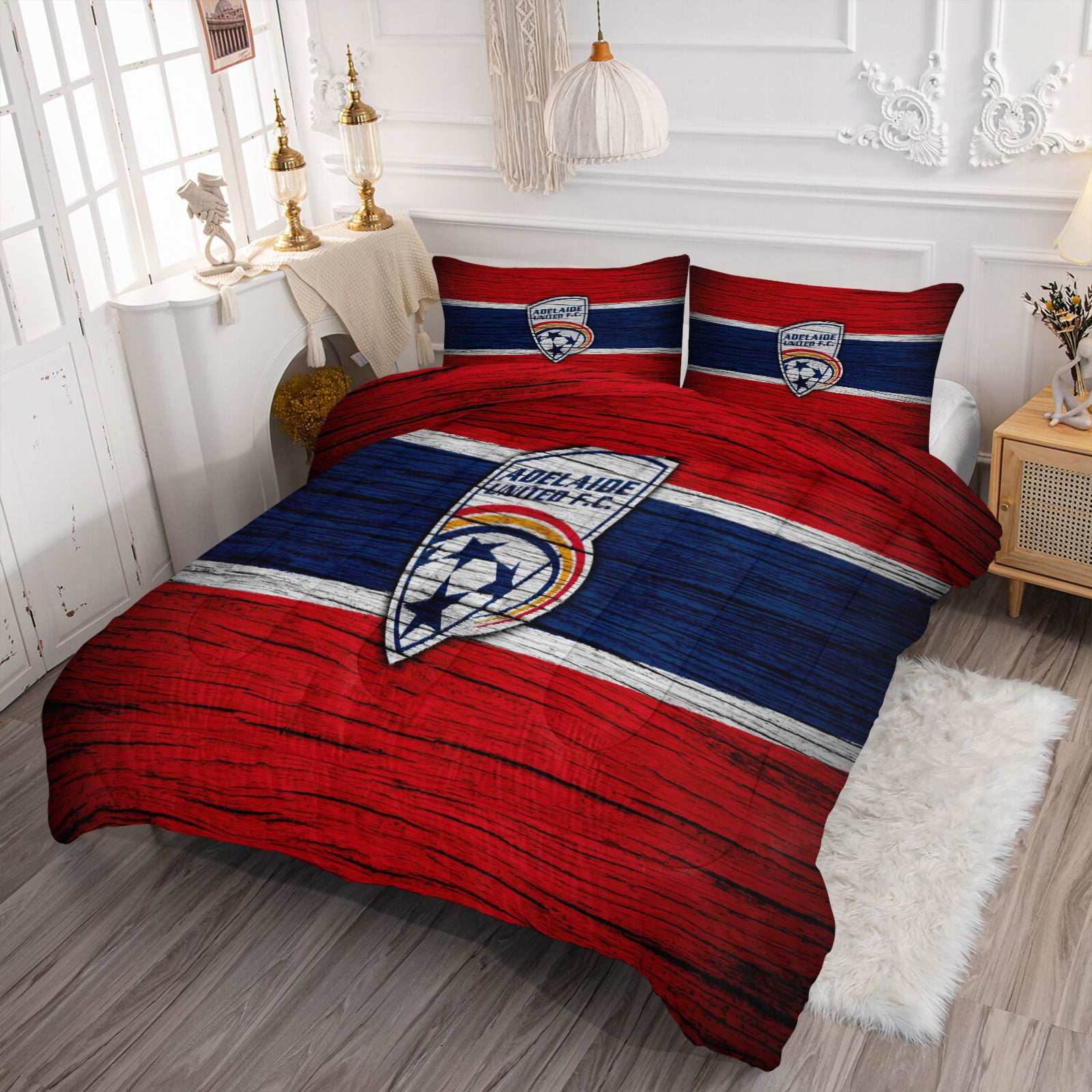 Adelaide United Soccer Comforter Pillowcase Sets Blanket All Season Reversible Quilted Duvet