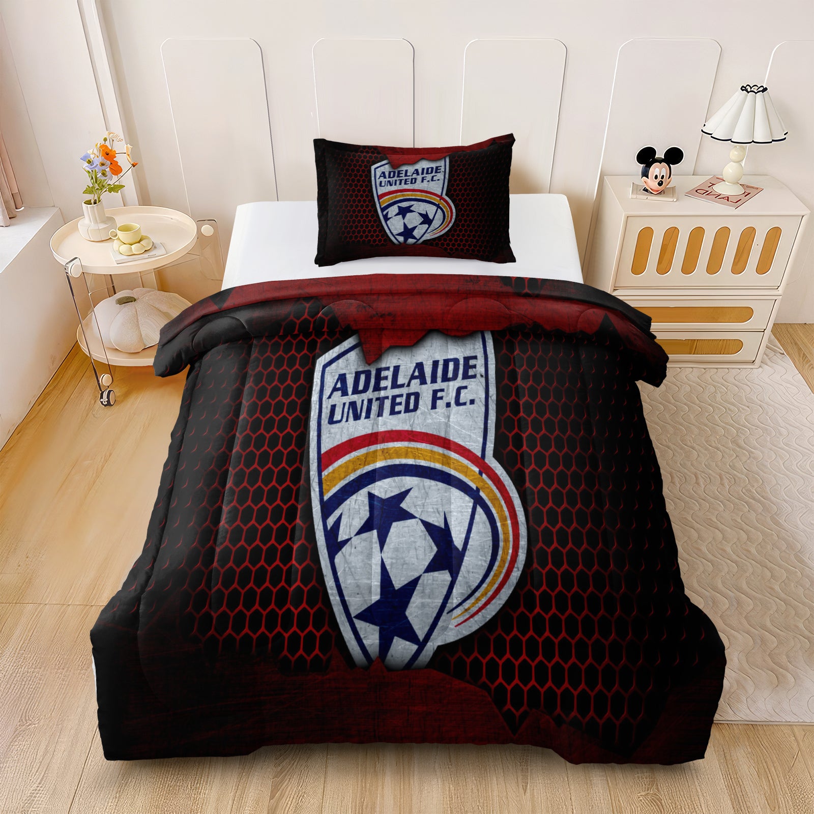 Adelaide United Soccer Comforter Pillowcase Sets Blanket All Season Reversible Quilted Duvet