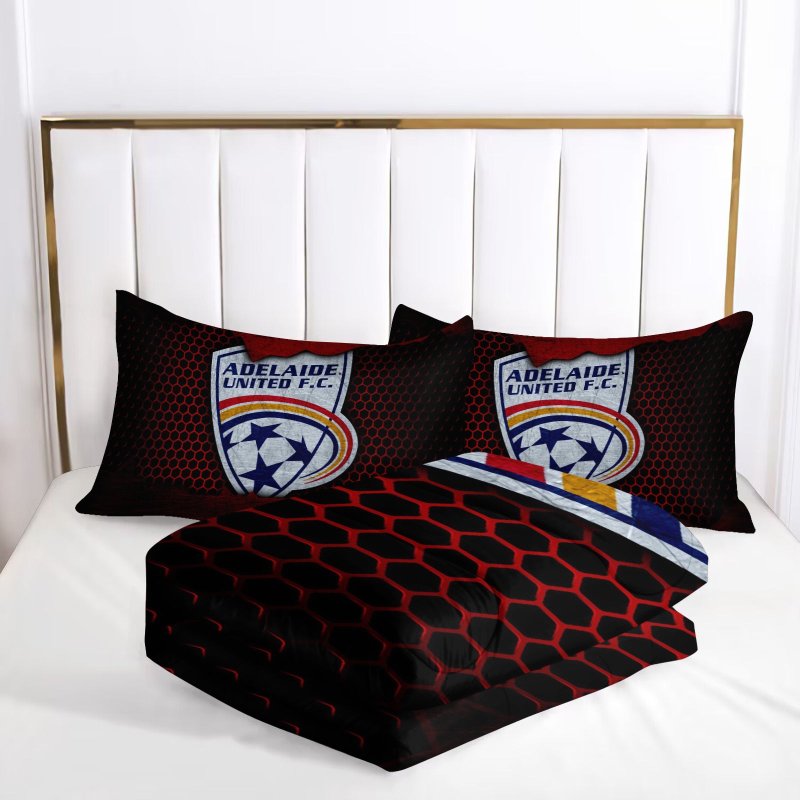 Adelaide United Soccer Comforter Pillowcase Sets Blanket All Season Reversible Quilted Duvet