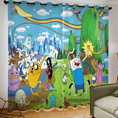 2024 NEW Adventure Time  Pattern Blackout Window Drapes Room Decoration