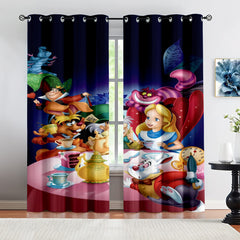 Alice's Adventures In Wonderland Curtains Blackout Window Treatments Drapes Room Decor