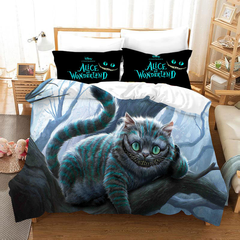 Alice in Wonderland Duvet Cover Quilt Cover Pillowcase Bedding Set Home Bedroom Decor