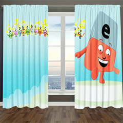Alphablocks‌ Blackout Curtains Drapes For Window Treatment Set