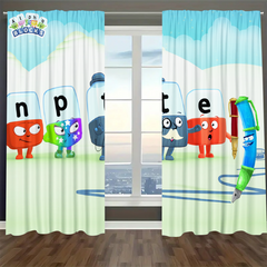 Alphablocks‌ Blackout Curtains Drapes For Window Treatment Set
