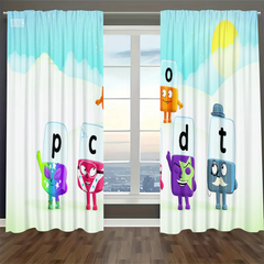 Alphablocks‌ Blackout Curtains Drapes For Window Treatment Set
