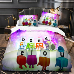 Alphablocks‌ Duvet Cover Quilt Case Pillowcase Bedding Set Without Filler