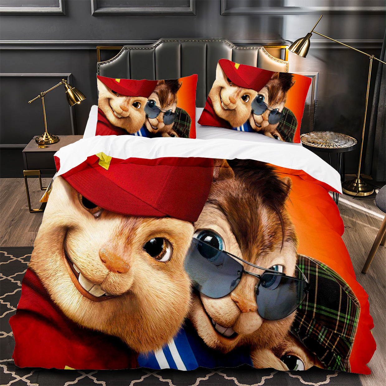Alvin and the Chipmunks Duvet Cover Quilt Case Pillowcase Bedding Set Without Filler