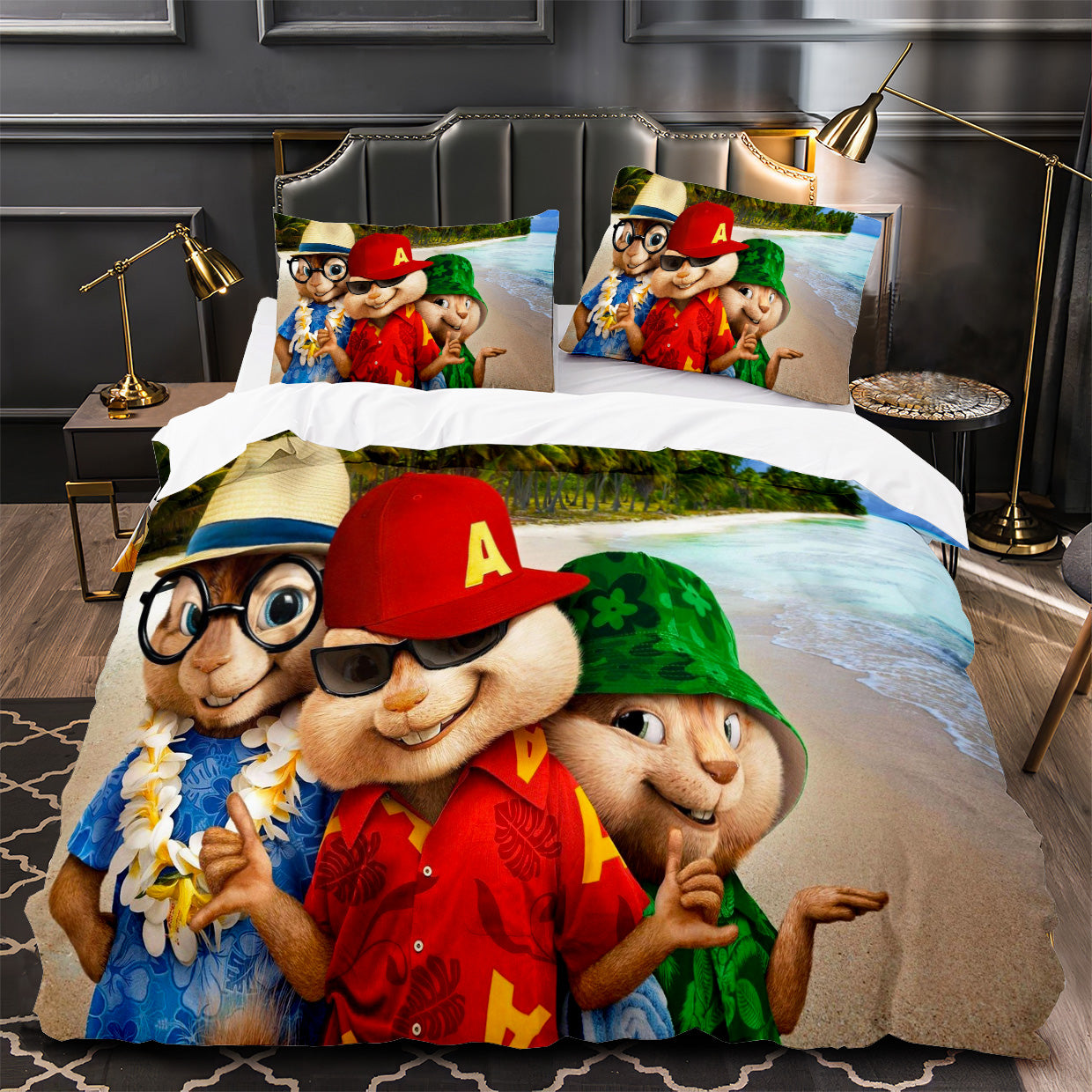 Alvin and the Chipmunks Duvet Cover Quilt Case Pillowcase Bedding Set Without Filler