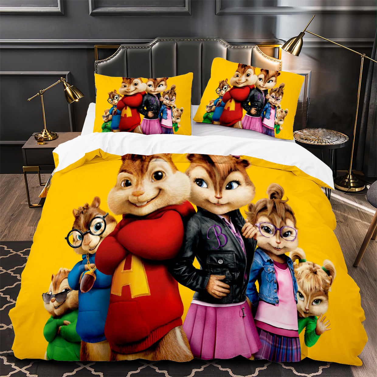 Alvin and the Chipmunks Duvet Cover Quilt Case Pillowcase Bedding Set Without Filler