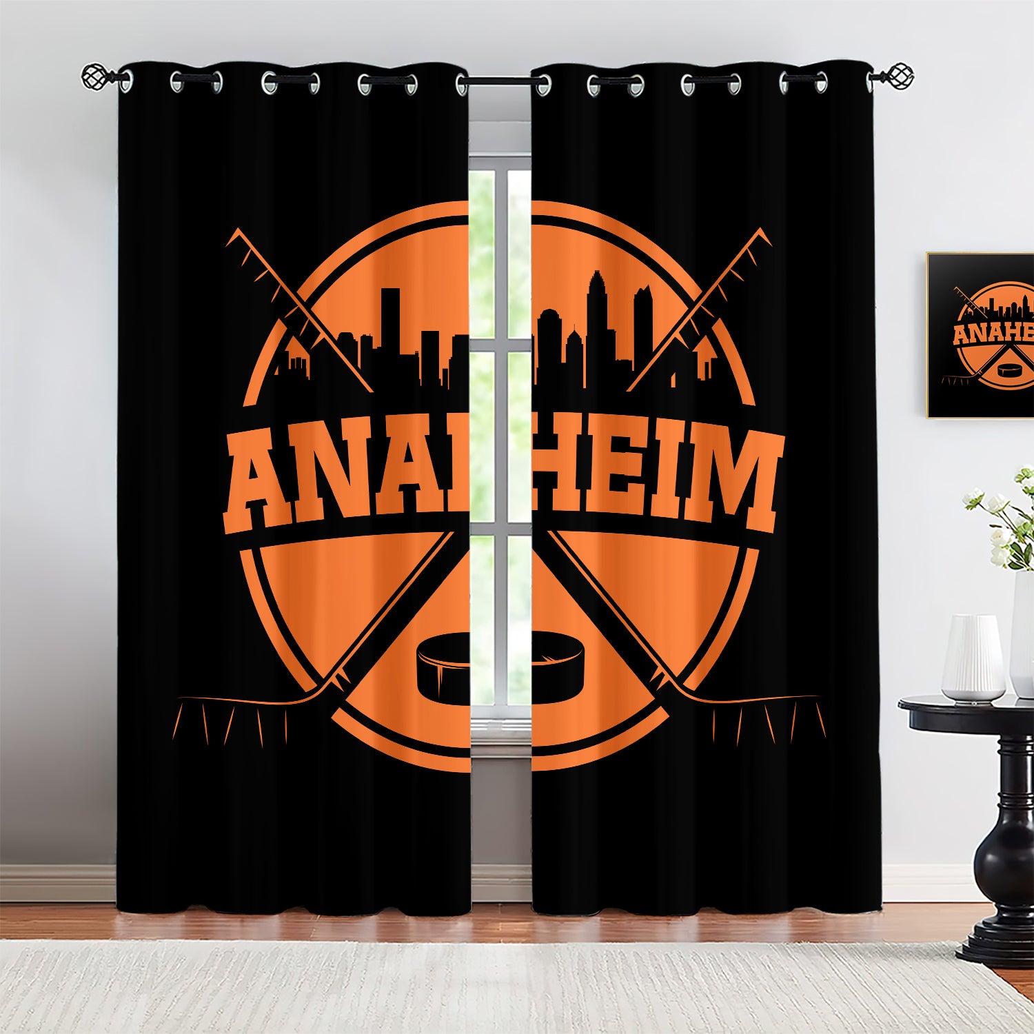 Anaheim Ducks Blackout Curtains Drapes For Window Treatment Set