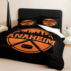 Anaheim Ducks Hockey League Comforter Pillowcase Sets Blanket All Season Reversible Quilted Duvet