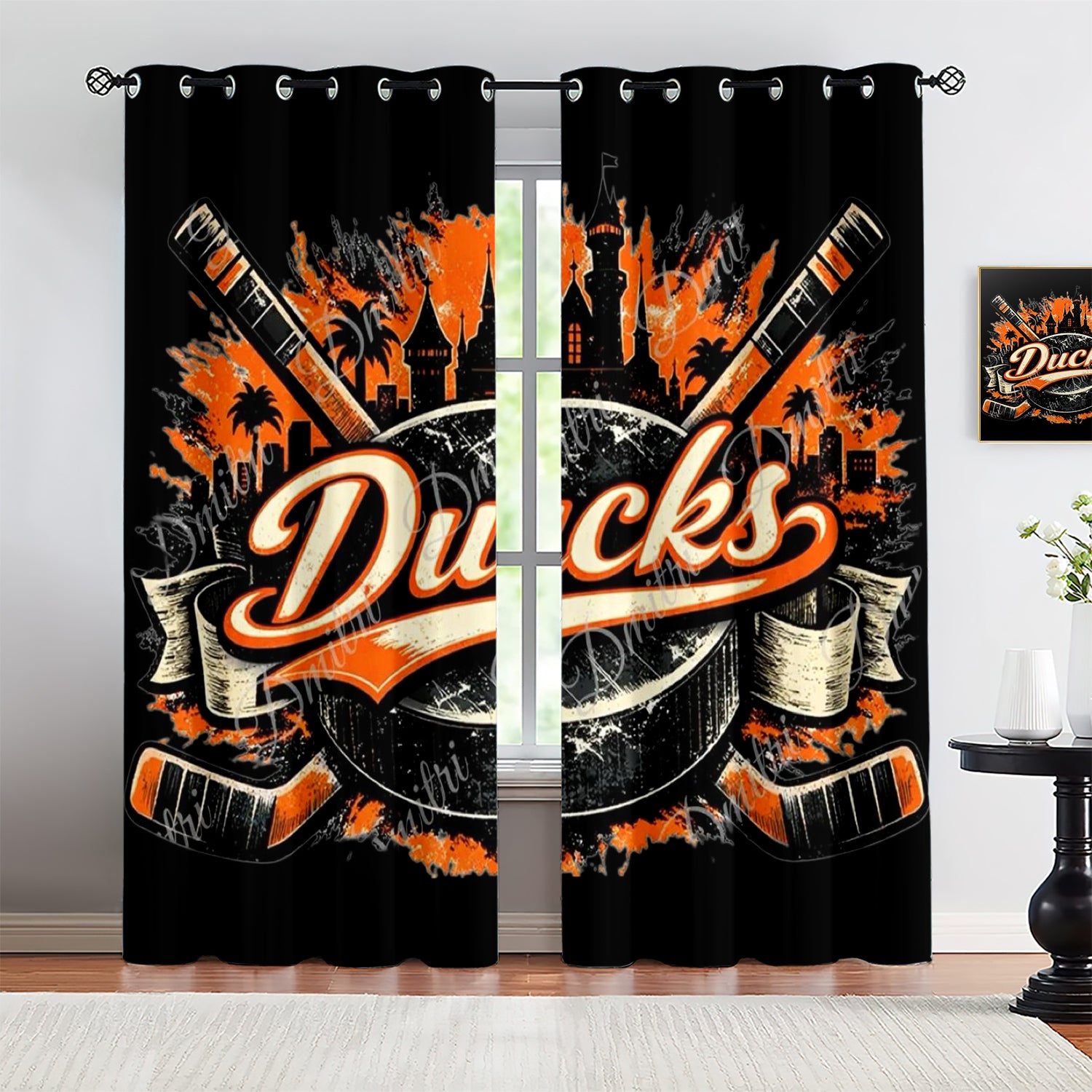 Anaheim Ducks Blackout Curtains Drapes For Window Treatment Set