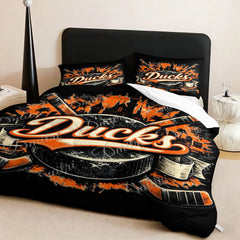 Anaheim Ducks Hockey League Comforter Pillowcase Sets Blanket All Season Reversible Quilted Duvet