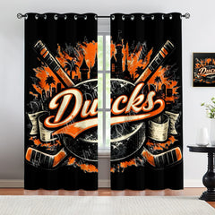 Anaheim Ducks Blackout Curtains Drapes For Window Treatment Set