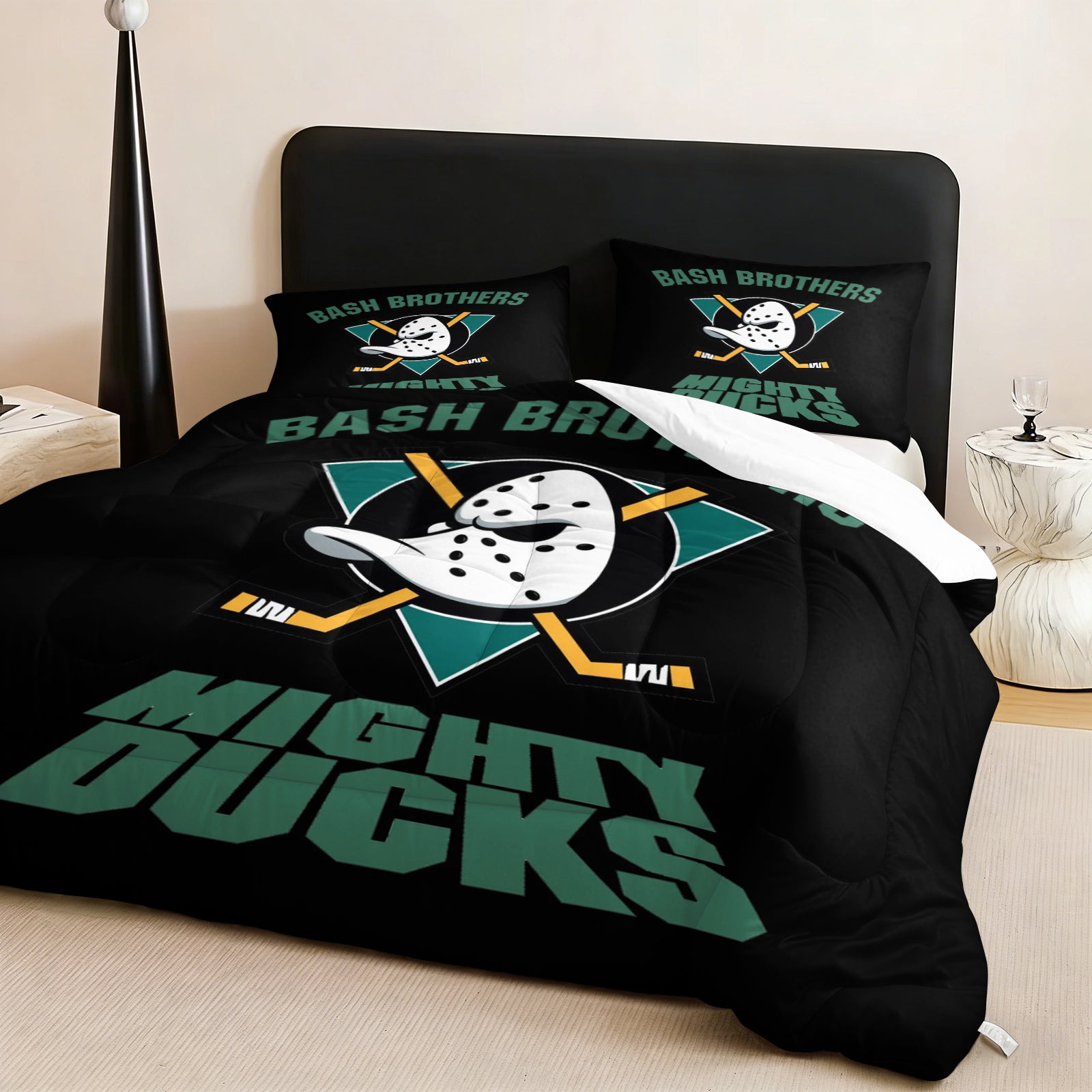 Anaheim Ducks Hockey League Comforter Pillowcase Sets Blanket All Season Reversible Quilted Duvet