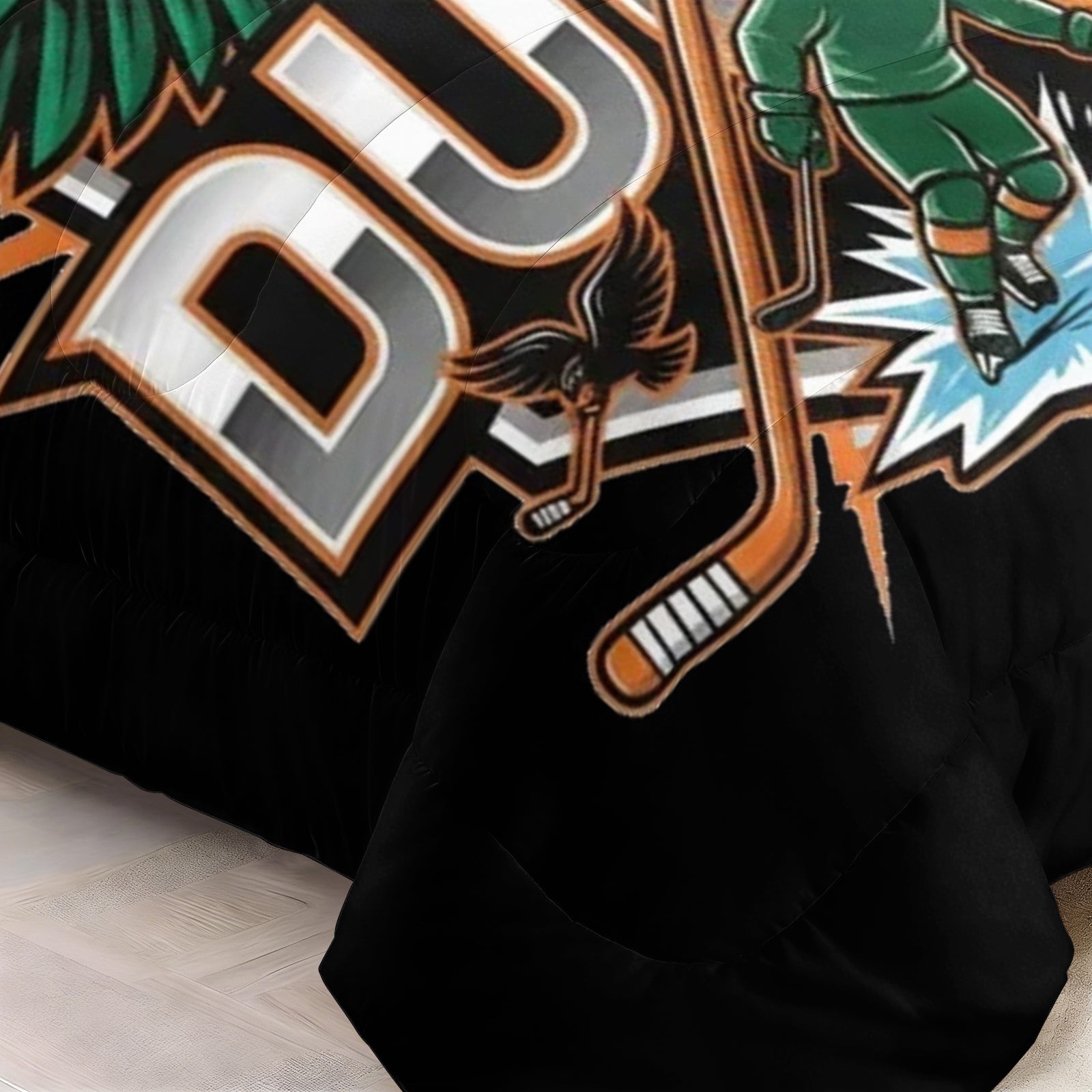Anaheim Ducks Hockey League Comforter Pillowcase Sets Blanket All Season Reversible Quilted Duvet