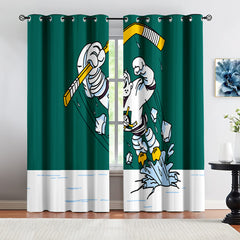 Anaheim Ducks Hockey League Blackout Curtains Drapes For Window Treatment Set