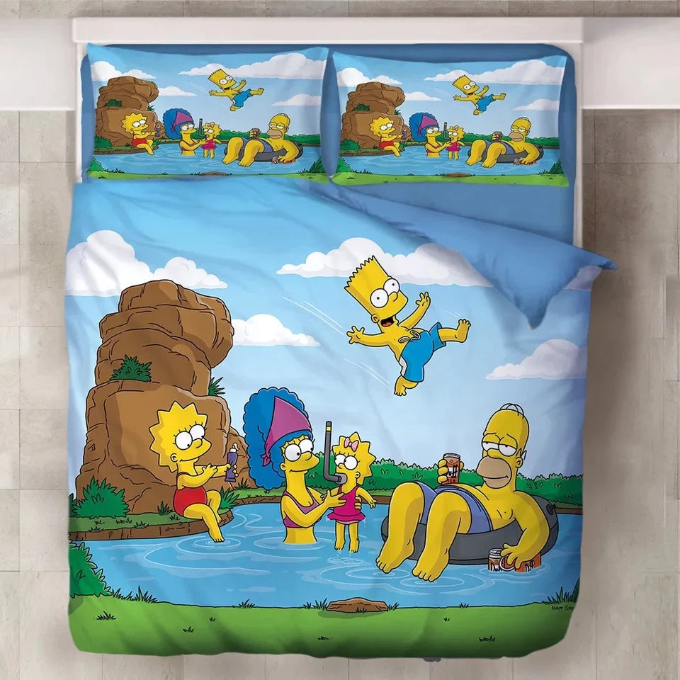 Anime The Simpsons Duvet Cover Quilt Cover Pillowcase Bedding Set
