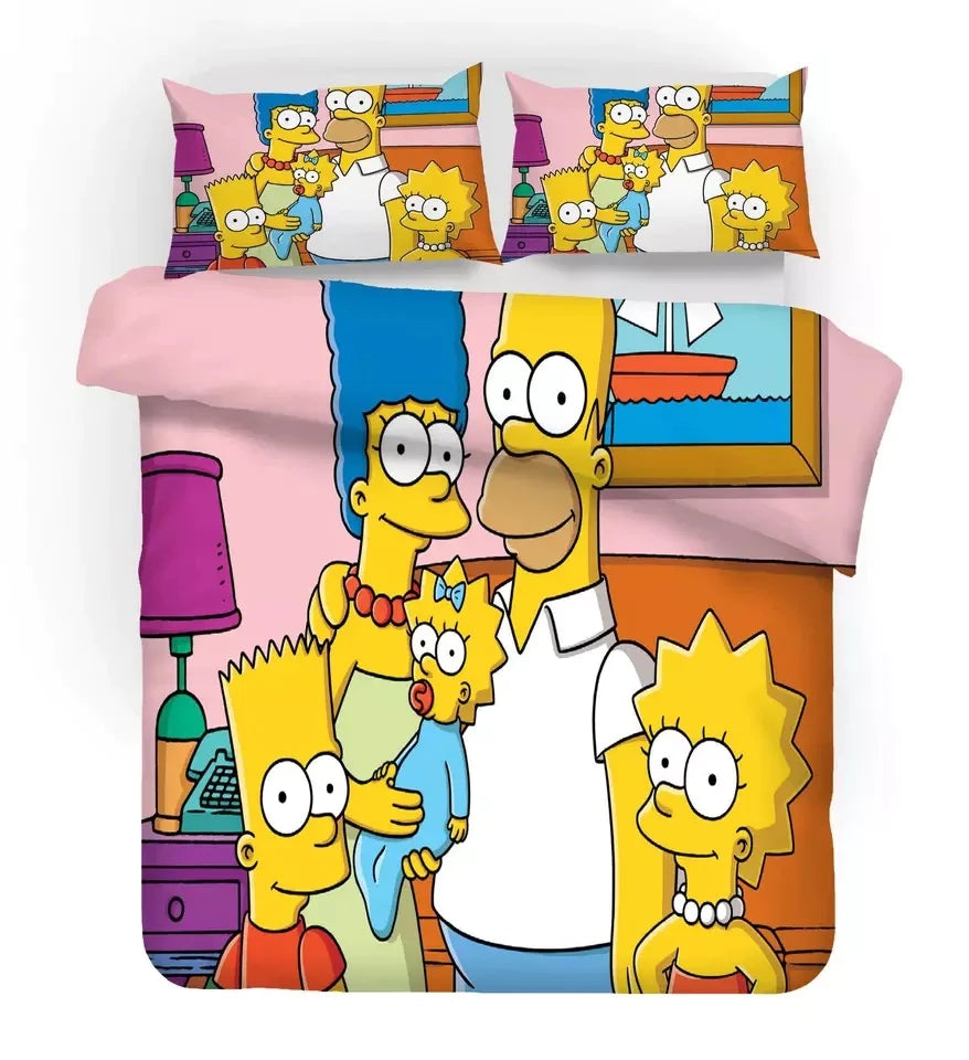 Anime The Simpsons Duvet Cover Quilt Cover Pillowcase Bedding Set