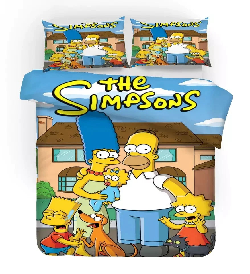 Anime The Simpsons Duvet Cover Quilt Cover Pillowcase Bedding Set