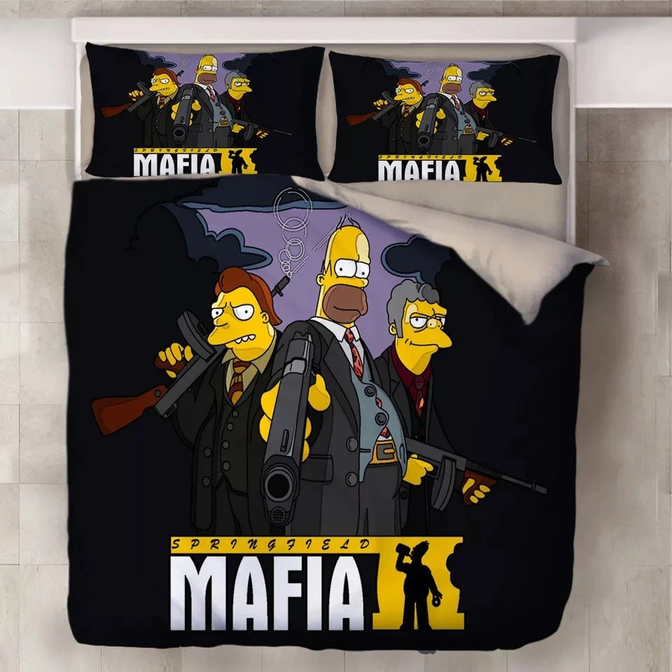 Anime The Simpsons Duvet Cover Quilt Cover Pillowcase Bedding Set