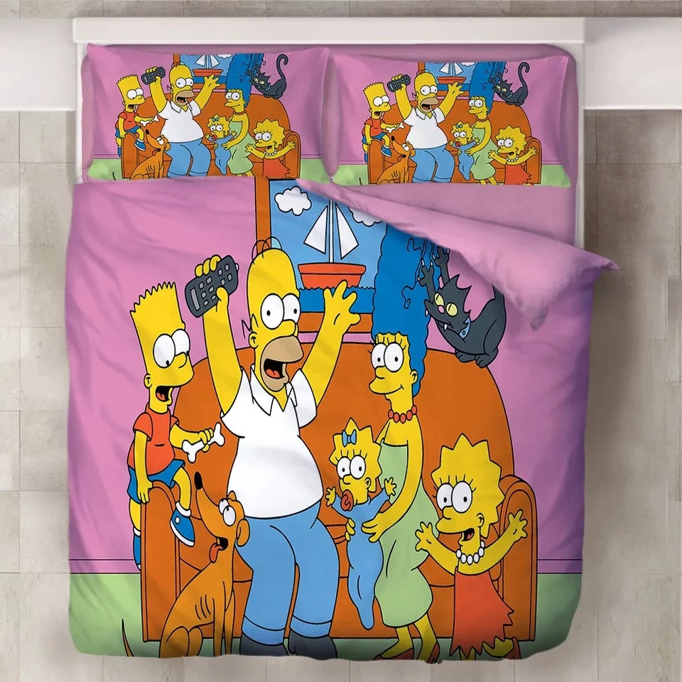 Anime The Simpsons Duvet Cover Quilt Cover Pillowcase Bedding Set