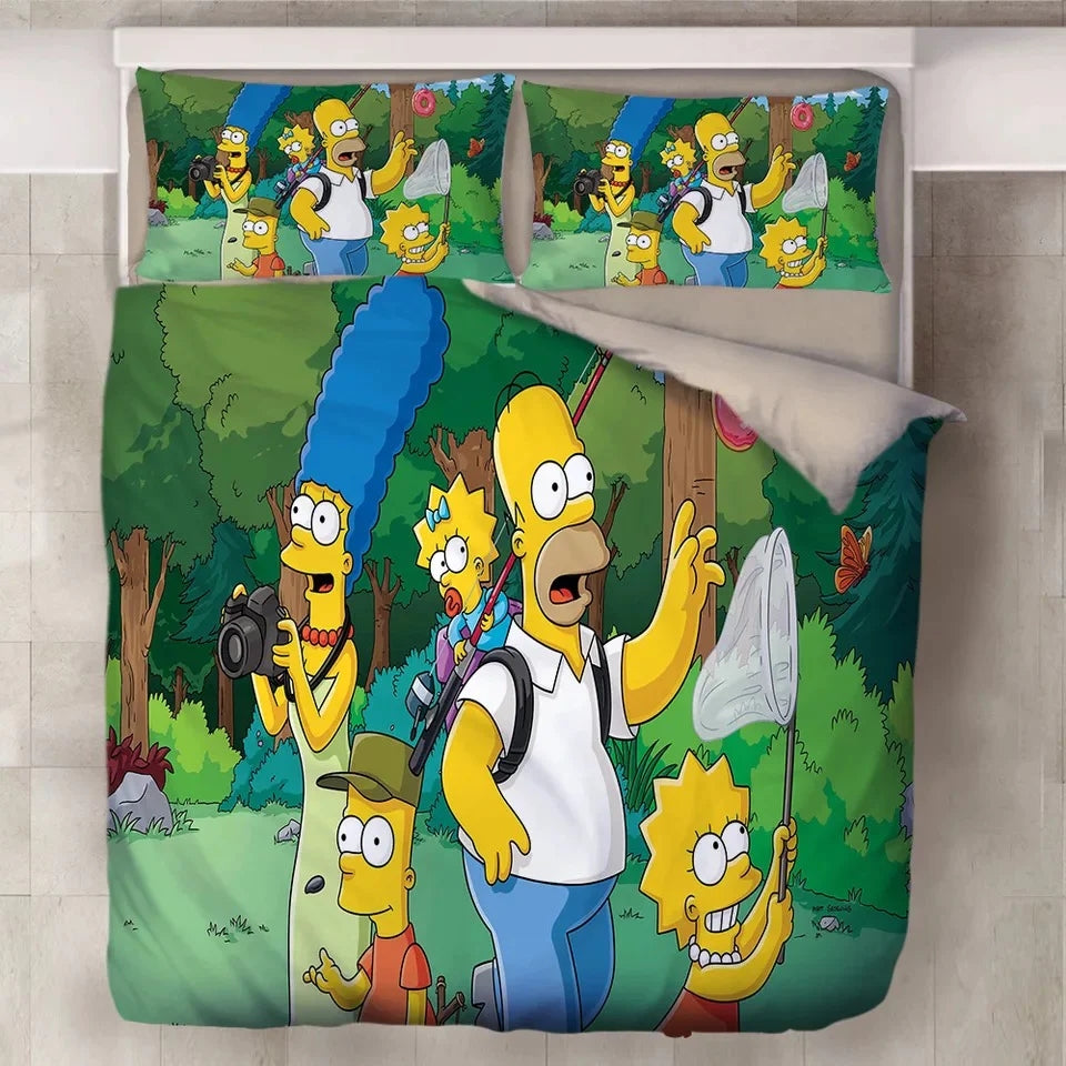Anime The Simpsons Duvet Cover Quilt Cover Pillowcase Bedding Set