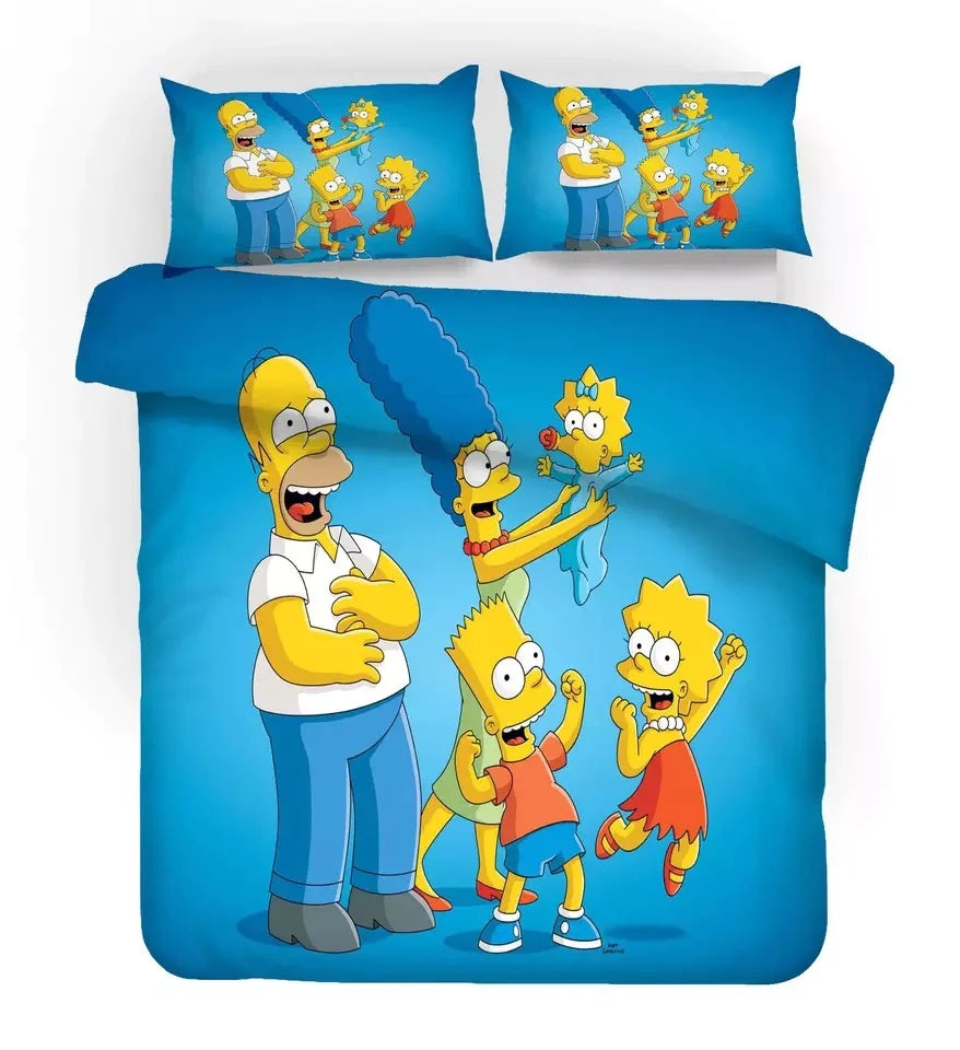 Anime The Simpsons Duvet Cover Quilt Cover Pillowcase Bedding Set