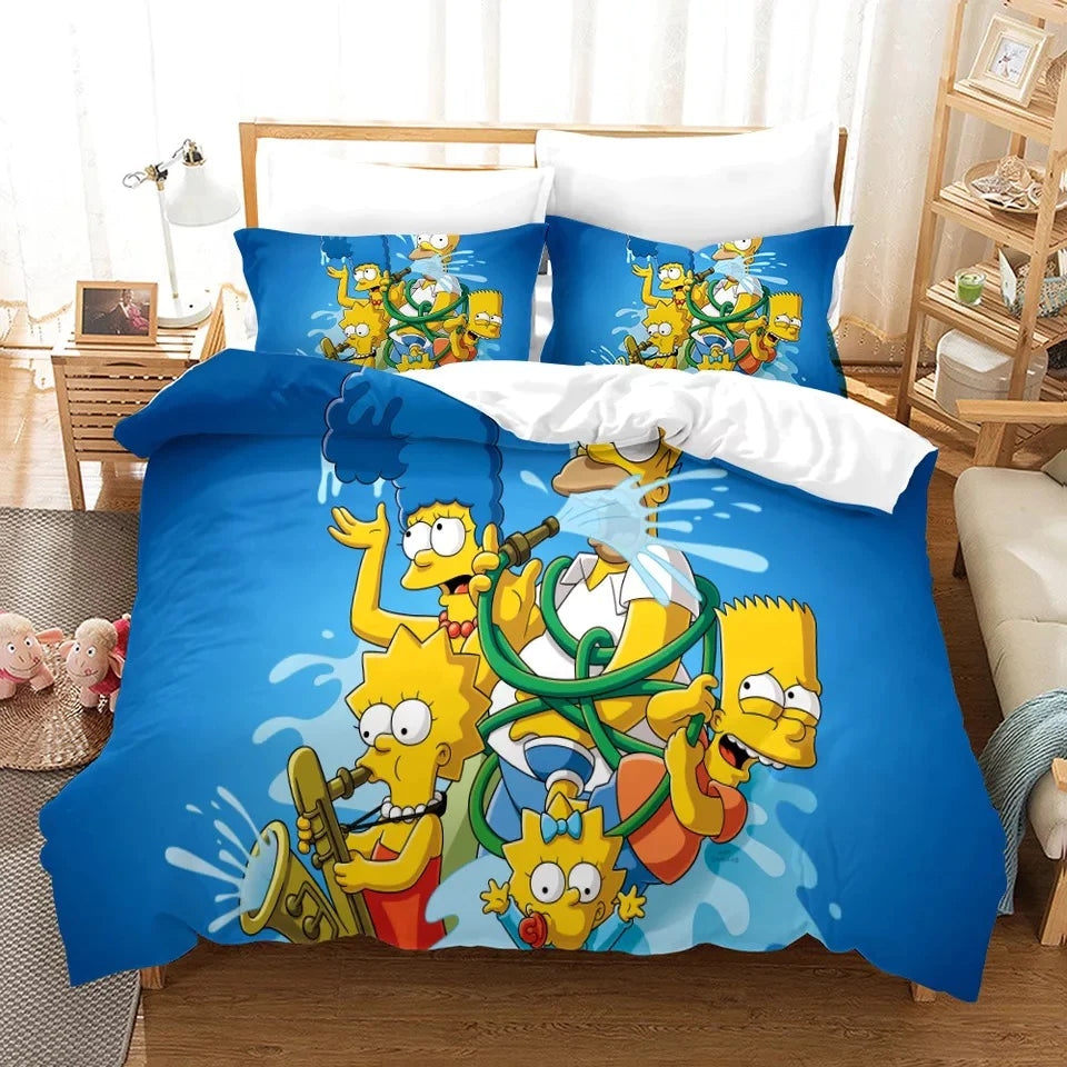 Anime The Simpsons Duvet Cover Quilt Cover Pillowcase Bedding Set