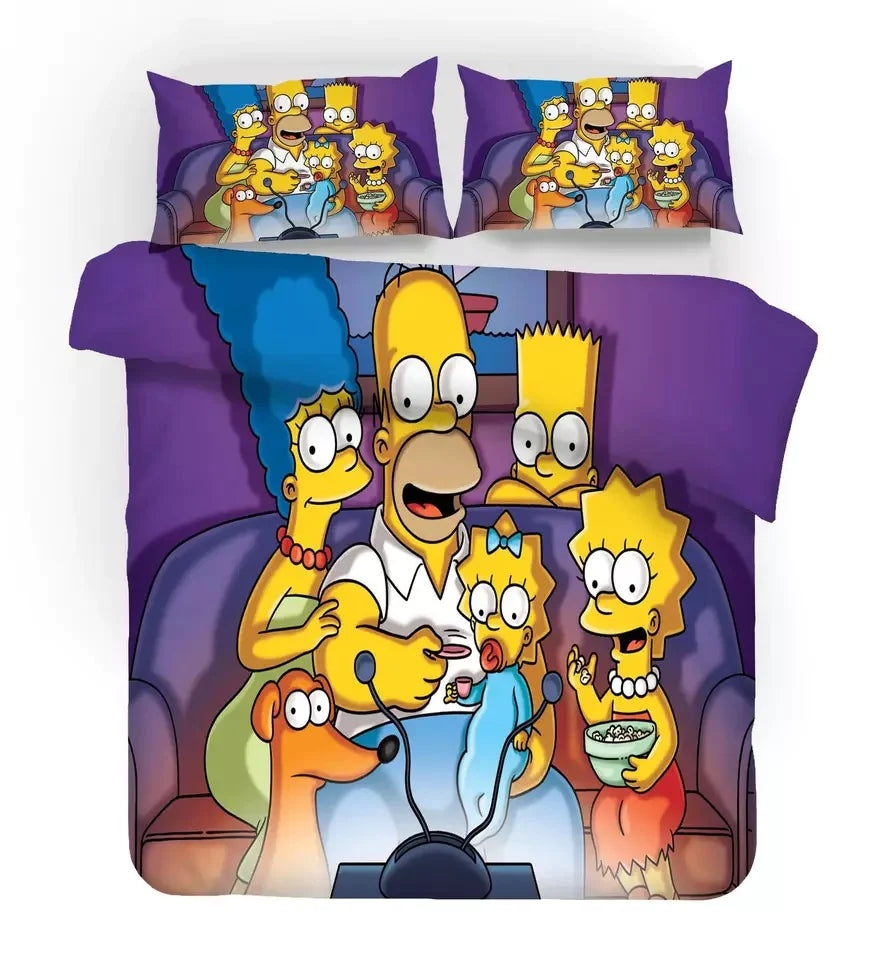 Anime The Simpsons Duvet Cover Quilt Cover Pillowcase Bedding Set