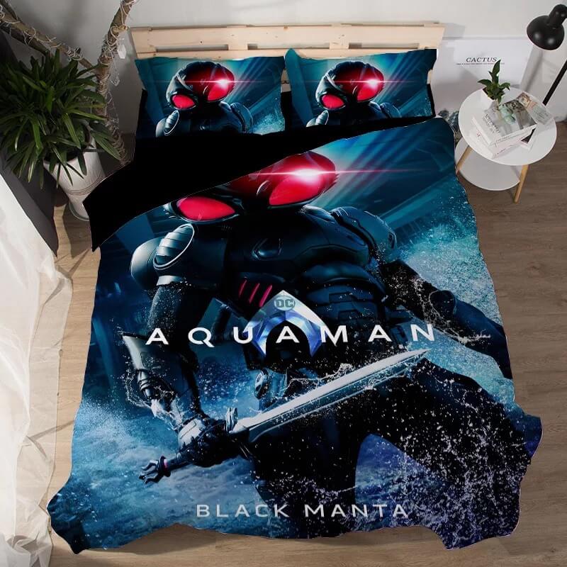 Aquaman Duvet Cover Quilt Case Pillowcase Bedding Set  Bedroom Decor