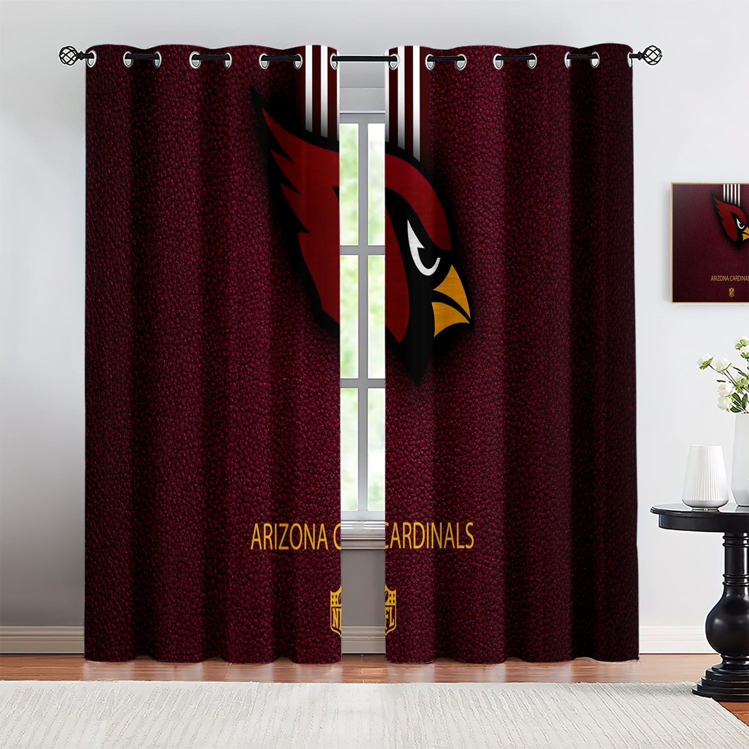 Arizona Cardinals Blackout Curtains Drapes for Window Treatment Set