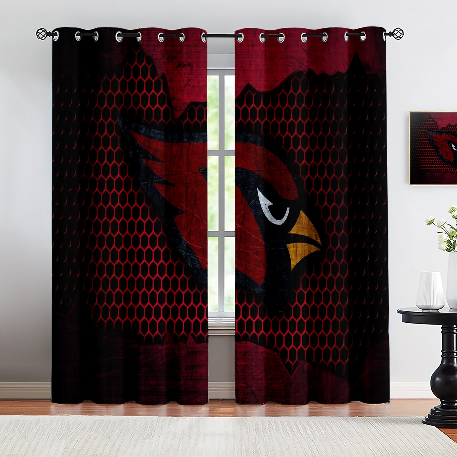 Arizona Cardinals Blackout Curtains Drapes for Window Treatment Set