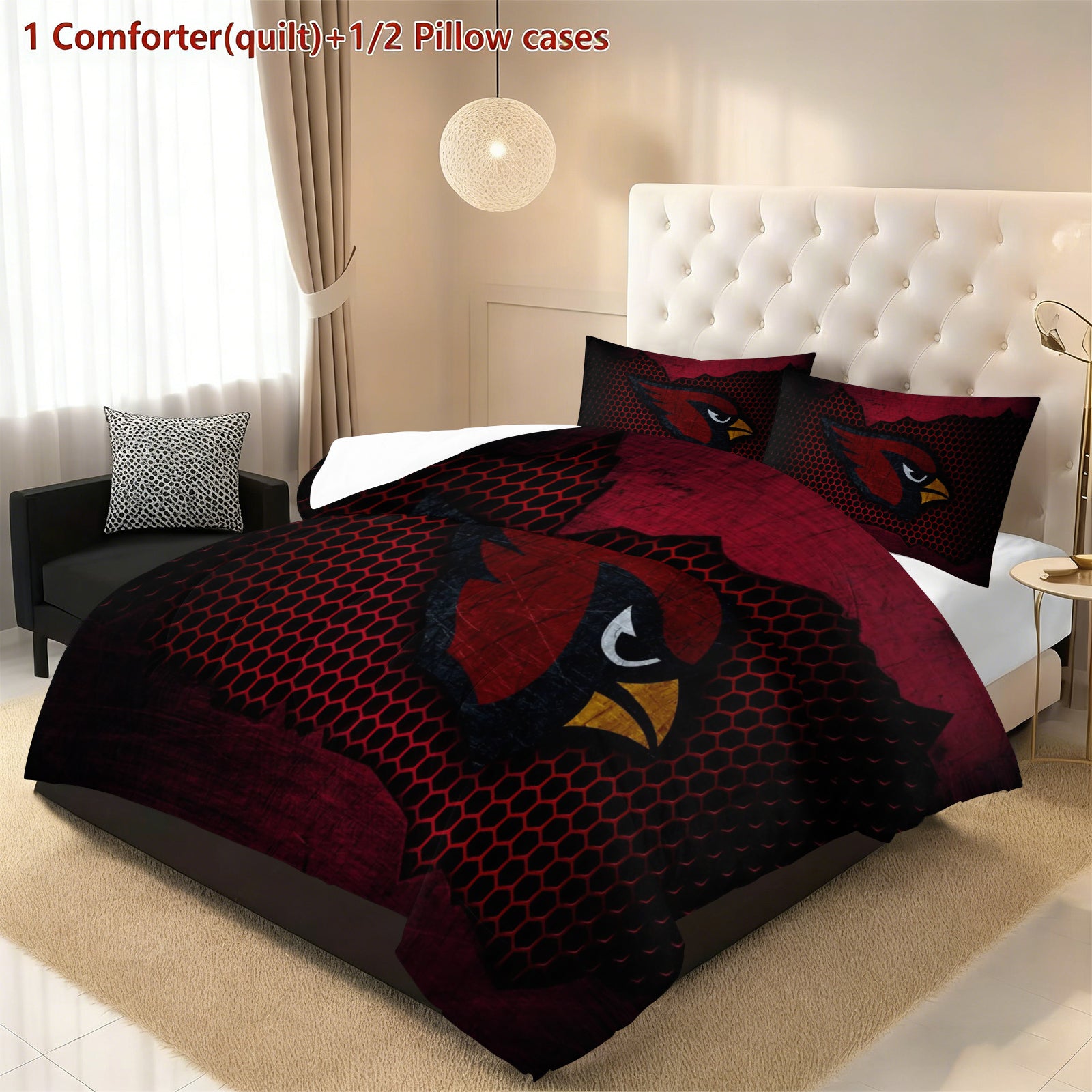 Arizona Cardinals Comforter Pillowcase Sets Blanket All Season Reversible Quilted Duvet