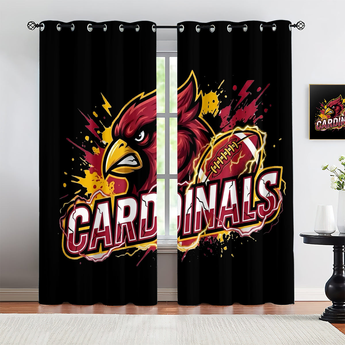 Arizona Cardinals Blackout Curtains Drapes for Window Treatment Set