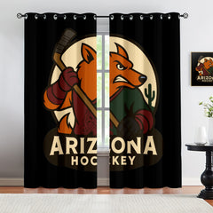 Arizona Coyotes Blackout Curtains Drapes For Window Treatment Set