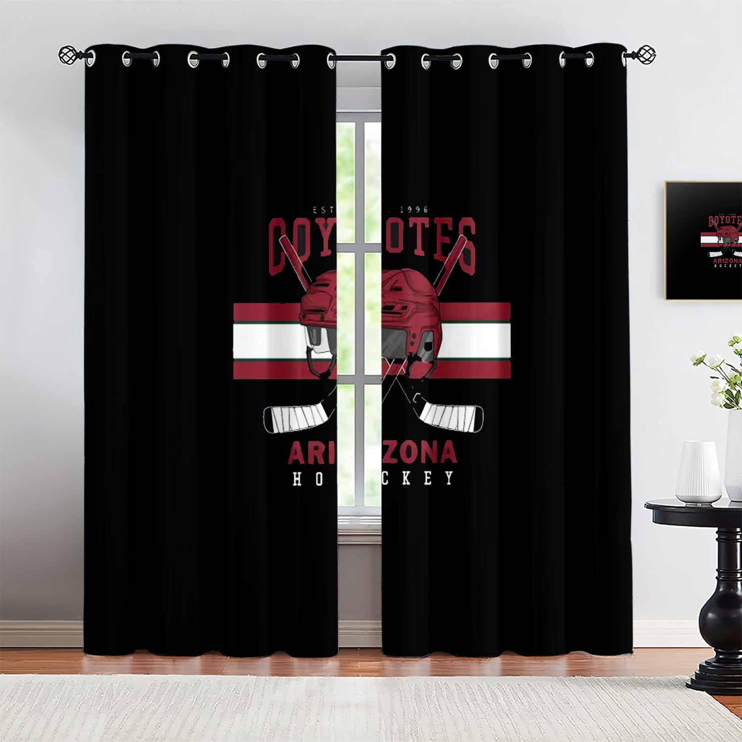 Arizona Coyotes Blackout Curtains Drapes For Window Treatment Set