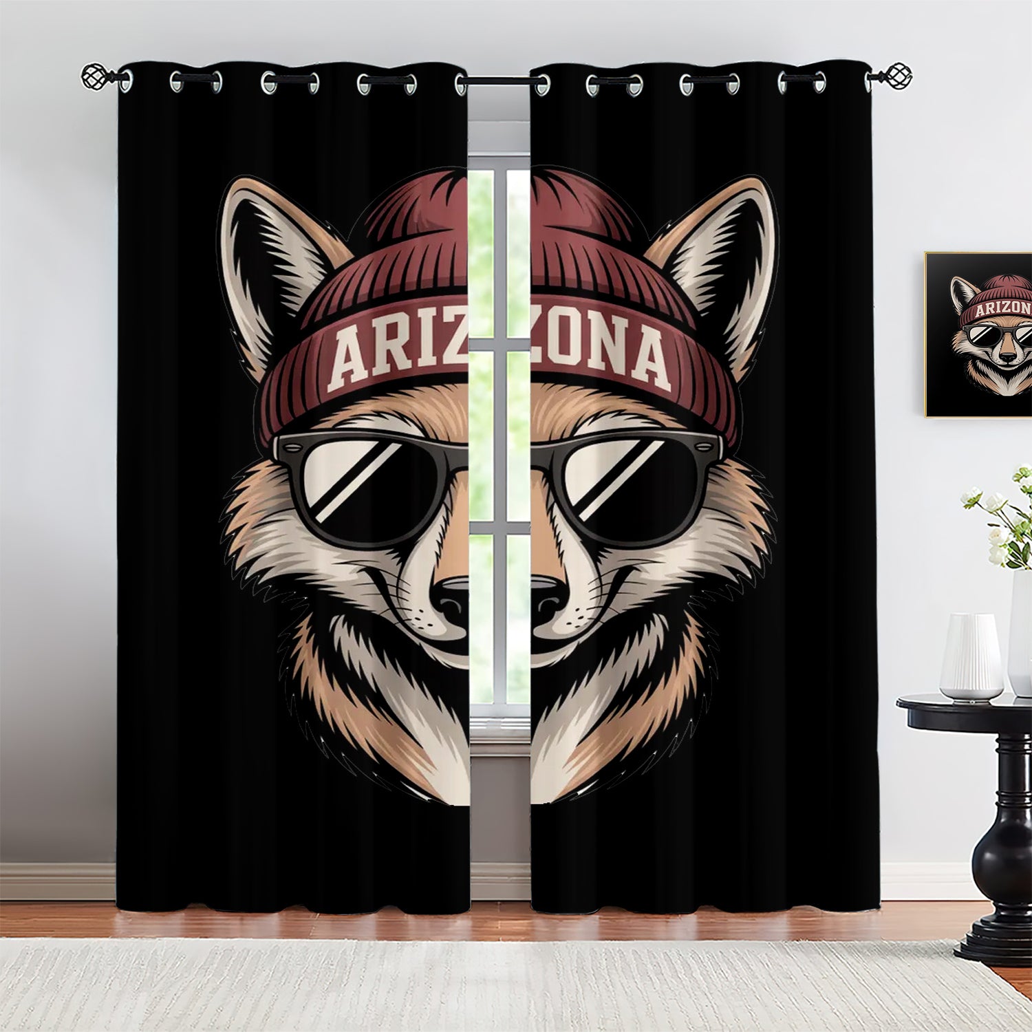 Arizona Coyotes Blackout Curtains Drapes For Window Treatment Set