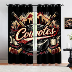 Arizona Coyotes Blackout Curtains Drapes For Window Treatment Set